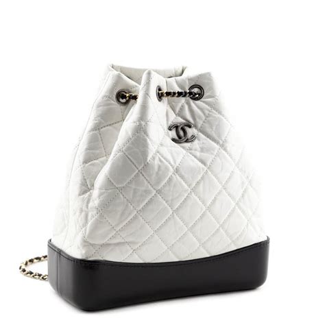 chanel white fur backpack|chanel gabrielle backpack price.